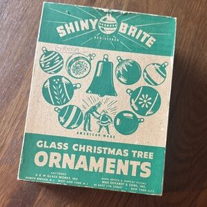 Shiny Bright Vintage Max Eckhardt Green Glass Christmas Tree Ornaments